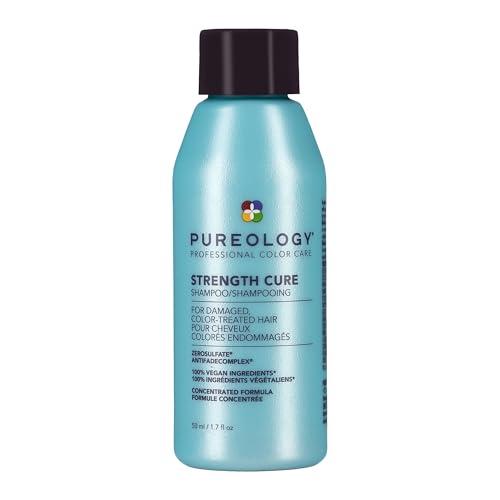 Pureology Strength Cure Shampoo - For Damaged or Color Treated Hair, Hair Strengthening & Prevents Breakage, Seals Split Ends, Vegan & Sulfate-Free, 1.7 Fl Oz