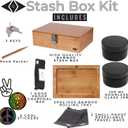 Premium Large Box Kit with Lock 2 100 mL Airtight UV Jar, Charcoal Bag, 2 Odorless Resealable Bags