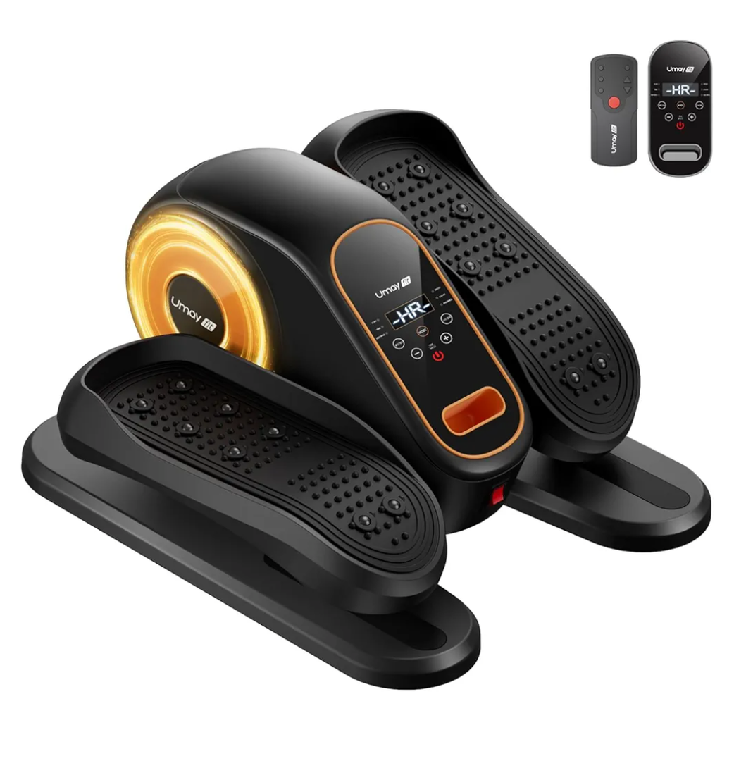 Under Desk Elliptical Machine, Ellipse Leg Exerciser for Seniors, Quiet & Portable Electric Seated Eclipse Exercise Training Machine with Remote, 12 Speeds & Mute Function, Manual & Auto Mode