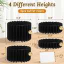 8Pack Buffet Risers Display Stands Foldable Food Risers for Buffet Table Tall Cake Cupcake Stands Cardboard Cylinder Stand Dessert Table Display Set for Catering Jewelry Wedding Party Decor (Black)