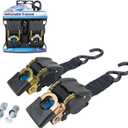 Reese Powersports 2060300 Retractable Transom Tie Down, 2 Inch x 43 Inch, 833 lbs. working load limit and 2,500 lbs. break strength, 2 Pack.