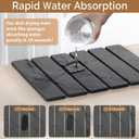 Small Stone Dish Drying Mat for Kitchen Counter, 2 PCS 16"12" & 8"x4" Quick Dry Stone Mats, Foldable Water Absorbing Diatomaceous Earth Drying Dish Pad for Countertop Bottles Utensils Cups(Dark Gray)