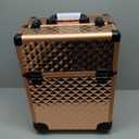 Stagiant Rolling Makeup Train Case Large Storage Cosmetic Trolley 4 Tray with Sliding Rail Removable Middle Layer with Key Swivel Wheels Salon Barber Case Traveling Cart Trunk