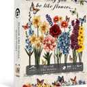 Flowers 1000 Piece Puzzles for Adults, PICKFORU Vintage Plant Floral Jigsaw Puzzles Butterfly, Challenging Hard Unique Inspirational Quotes Theme as Home Wall Decor