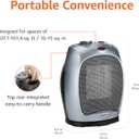 Amazon Basics Oscillating Ceramic Portable Indoor Space Heater, Fast Heating Technology, Overheat and Tip-Over Protection, Adjustable Thermostat, 1500W, 7.52"D x 6.34"W x 9.45"H, Silver
