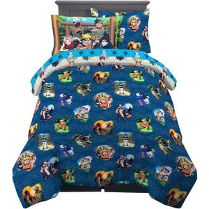 Naruto Anime Bedding Super Soft Comforter And Sheet Set With Sham, 5 Piece Twin Size, By Franco