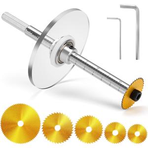 Inside Pipe Cutter for PVC Pipe, Cutter Tool Set with Scale Adjustable Depth Gauge, 5PCS Saw Blades and Hex Shank, Internal Plastic ABS Pipe Cutter Set (Gold)