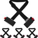 Blulu 4 Pack Ski Carrier Straps Adjustable Shoulder with Cushioned Fastener Tape Strap Loop Strong for Adults Kids (Black)