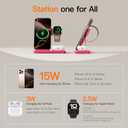 3 in1 Wireless Charger for iphoneAir17 16 15 14 13 12 11 XR 8, Apple Charging Station for AppleWatch 10/9/Ultra/8/7/SE/6/5/4 & AirPods Series, Wireless Charging Station for Multiple Devices Apple (Red)