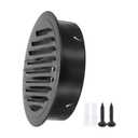PATIKIL 8" Round Air Vent Cover, Stainless Steel Louvered Wall Inlet Outlet Grill Screen Mesh Ducting Soffit Vent with Screws for Ventilation, Black