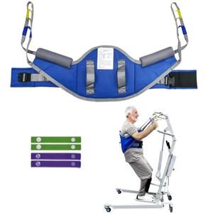 EHUCONELDEX Sit to Stand Lift Sling for Lifting or Transferring,Standing Assist Sling with Thick Pad,Patient Lift Sling for Home Care, Rehab & Nursing SWL 500 lbs (Blue, Medium)