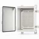 QILIPSU Waterproof Junction Box IP67 Outdoor Plastic Electrical Project Enclosure Weatherproof with Mounting Plate, Wall Brackets, Hinged Grey Cover 8.6"x6.7"x4.3"