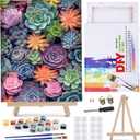 Kit for Adults Beginners Canvas Pictures with Framed Drawing Painting Works with Wooden Triangle Easel Acrylic Pigment Sunflower Butterfly Visit the MaiMMaledy Store