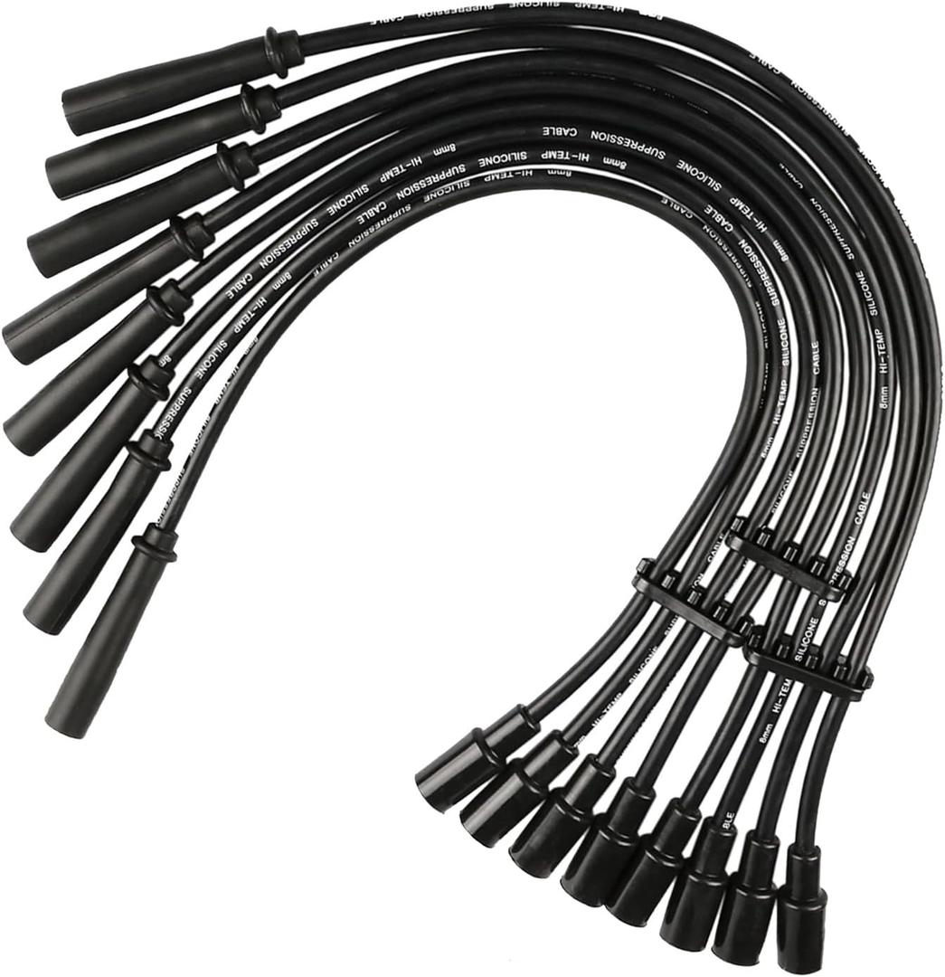 Set of 8 PCS Spark Plugs Wire Set 671-8173 CC3Z-12286-D WR-6136 Compatible with Ford 2010-2014 F150 2011-2021 F250 2011-2021 F350 2017-2019 E350 Super Duty V8 6.2L