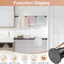 2 Pack Black Spring Tension Curtain Rods 24-46 Inches, Spring Loaded Curtain Rods No Drilling, Adjustable Tension Rod for Windows Bedroom Bathroom Kitchen Doorway Closet