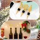 Christmas Wine Stopper 3PCS Christmas Decorations Bottle Stoppers for Party Decorations Wine Stopper Xmas Gift Decorative Gold Xmas Bottle Stoppers for Birthday Supplies Accessories Wedding Party
