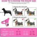 SlowTon No Pull Dog Harness - Heavy Duty Dog Harness and Leash Set for Medium Large Dogs, Reflective Tactical Harness with Soft Padded and Front Clip for Easy Walk and Training (Fuchsia L)