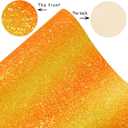 Yellow Orange Gradient Chunky Glitter Faux Leather Roll 12 x 52 Inch, Sparkly Autumn Halloween Collection Fabric for DIY Bows, Crafts, Accessories (Yellow-Orange)