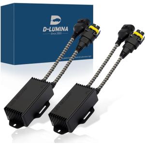 D-Lumina H8 H9 H11 LED Canbus Decoder Anti Flicker Harness, Resistor Decoders Error Free, Adapter Warning Canceller Capacitor, Pack of 2