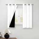BGment Short 100% Blackout Curtains for Bedroom, Thermal Insulated Energy Efficiency Noise Reducing Grommet Curtains 45 Inch Length with Liner for Small Window 2 Panels Each 42 Inch Wide, Pure White