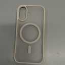 YENAPOON for iPhone 17 Case, Matte Magnetic Phone Cover [with 1 Screen Protector] [Support for MagSafe] [Shockproof Military Grade Protection] Translucent Frosted Back, Cream White