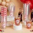 Willinglong She's Ready to Pop Baby Shower 12 oz Disposable Plastic Cups with Straws for Soda Theme Boy or Girl Gender Reveal Pregnancy Announcement Newborn Bachelorette Party Supplies(50 Pcs)