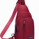 Seoky Rop Small Sling Bag Crossbody for Men Women One Strap Shoulder Cross Body Bag Sling Backpack for Travel (01-dark Red)