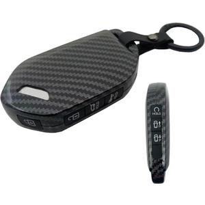 Key Fob Cover Case for Kia GT Line Telluride EV9 Picanto Sorento MQ4 Sportage Carens Morning Carnival KX3 Seltos KX5 K5 Keyless Entry Remote Case Holder ABS Carbon Fiber Pattern (7 Button)