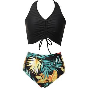 Family Matching Swimwear, Women Bikini Set (Medium, Black)