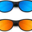 2 Pack Reader Sunglasses for Men Women Classic Rectangle Reading Glasses Outdoor Full Lenses Magnifying Eyewear UV Protection Black Bue/Black Red+2.5