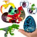 4 Pack 4.5" Large Dinosaur Hatching Surprise Eggs Dinos Eggs Toys for Kids Toddlers, Grow in Water Dinosaur Party Favors Goodie Treat Bag Basket Stuffers Gifts Birthday Classroom Prizes for Boys Girls (Black)