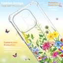 for oneplus 15 Case 5G [Buffertech Military-Grade Drop Protection] [Anti Peel Off Tech] Clear TPU Marble and Flowers Bumper Phone Case Cover Design (Blooming Flowers)