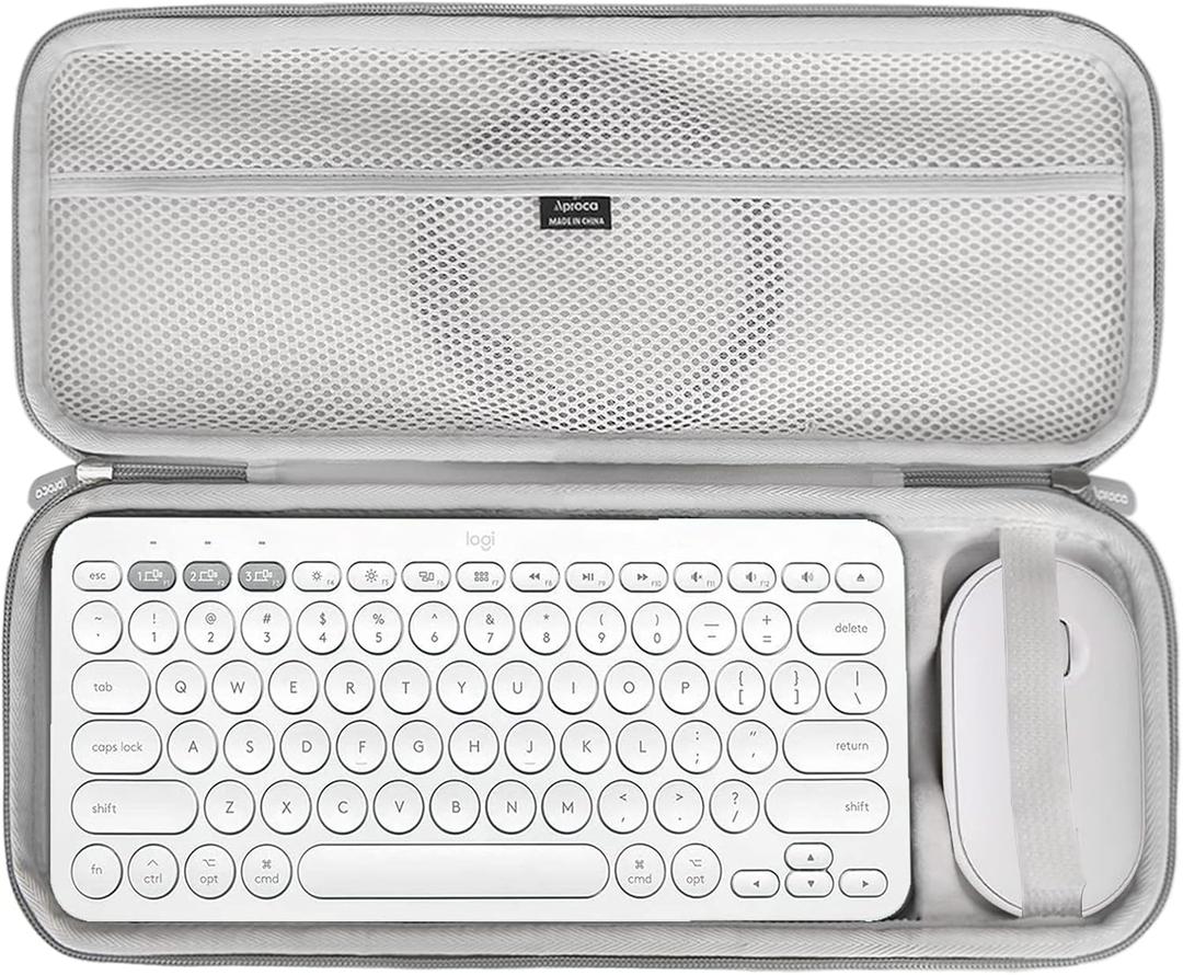 Aproca Case Compatible with Logitech Pebble 2 Combo/Pebble Keys 2 K380s Bluetooth Keyboard and M350 i345 Mouse, Portable Storage Bag for Accessories -Grey (Case Only)