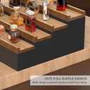 Wooden Cologne Organizer for Men 4 Tier of Perfume Display Holder of Drawer & 2 Hidden Compartments Larger Storage Space Mens Perfume Organizer Shelf Stand,Gift for Man (4T-Black Walnut)