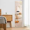 JEOYOO Full Length Wall Mirror Tiles, 14'' x 12'' x0.12, 4PCS, Frameless Full Body Mirror Tiles for Bedroom, Non Glass Mirrors Wall Mounted for Home Gym, Gift Ideas, On The Door, Kids Room