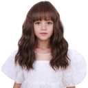 Mixed Brown Wigs for Kids Short Chocolate Brown Wig with Air Bangs Heat Resistant Synthetic Wig
