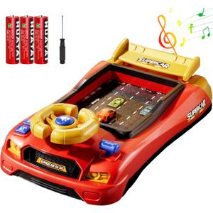 Racing Adventure Car Steering Wheel with 12 Music, Toddler Simulated Driving Racing Car Game with Reality Sound, Musical Steering Wheel Toys for Boys Girls Over 3 Years