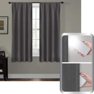 Maytex 100 Percent, 50 x 63 100% Blackout, Julius Smart Curtains Window Panel, Grey, 5321