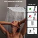 Shower Head with Handheld Combo 10" Chrome High Pressure Rain Shower Head 11" Adjustable Extension Arm and 5 Settings Adjustable SUS 304 Handheld Showers with 59" Hose, 2-in-1 Shower Holder