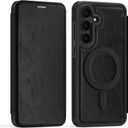 Lunivop Compatible with Samsung Galaxy S25 FE Case 2025 6.7 '' Flip Cover PU Leather RFID Blocking Card Holder Wallet Compatible with Magsafe Magnetic Phone Case for S25 FE (Black)