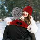 Suhine 16 Pcs Winter Beanie Hat Scarf Gloves Set Women Winter Knitted Hat Circle Scarves Touchscreen Gloves Earmuffs (Gray, Black, Dark Gray, Wine Red)