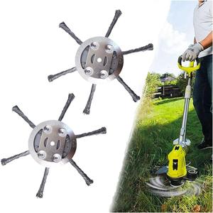 Steel Wire Trimmer Head - Steel Wire Grass Trimmer Head, 6 Inch Wire Weed Trimmer Head Weed Remover Tool, 2025 New String Trimmer Replacement Head for Lawn Mower Tray (2Pcs-B)