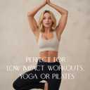 Square Neck Padded Sports Bra, Push Up Sports Bra for Women, Cute Comfy Seamless Scoop U Back Low Impact Workout Gym Yoga Bra (M)