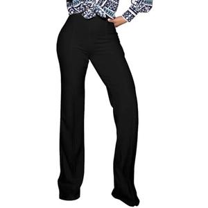 PINSV Women's High Waisted Stretchy Bootcut Pull On Dress Pants Casual Work Pants Size L