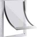 CEESC Dog Door with Soft Transparent Magnetic Flap and Snap-in Closing Panel, Premium PVC Plastic Pet Door for Small Medium Dogs and Puppies(L,White), L- Inner size: 10.7" x 15.2"