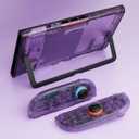 eXtremeRate DIY Replacement Shell Buttons for Nintendo Switch 2, Full Set Rear Back Plate Controller Housing with Button for Switch 2 Handheld Console & Joycon 2 - Deluxe Version - Clear Atomic Purple