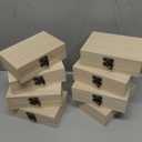 8 Pack 6 X 4 X 2 Inch Unfinished Wooden Box For Crafts Small Keepsake Box Treasure Chest Wood Jewelry Box