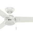 Hunter 52 inch Outdoor or Indoor Ceiling Fan No Light - White Ceiling Fan without Light, For Patio, Porch, Garage, or Living Room, Standard Mount, 3 Blades, Pull Chain - Cassius 59263, Fresh White