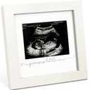 KeaBabies Baby Sonogram Picture Frame - Modern Ultrasound Picture Frames for Mom to Be, First Pregnancy Gifts for Expecting Mom, Baby Gender Reveal Gifts, First Mother's Day (Alpine White) (Solo Sonogram)