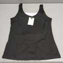 PINKMSTYLE Womens Basic Double Lined V Neck Tank Tops Slimming Workout Summer Tops Sleeveless Shirts (Medium, Black)